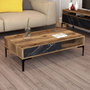 Hanah Home Istanbul Conjunto de Muebles de Salón Nogal y Mármol Negro